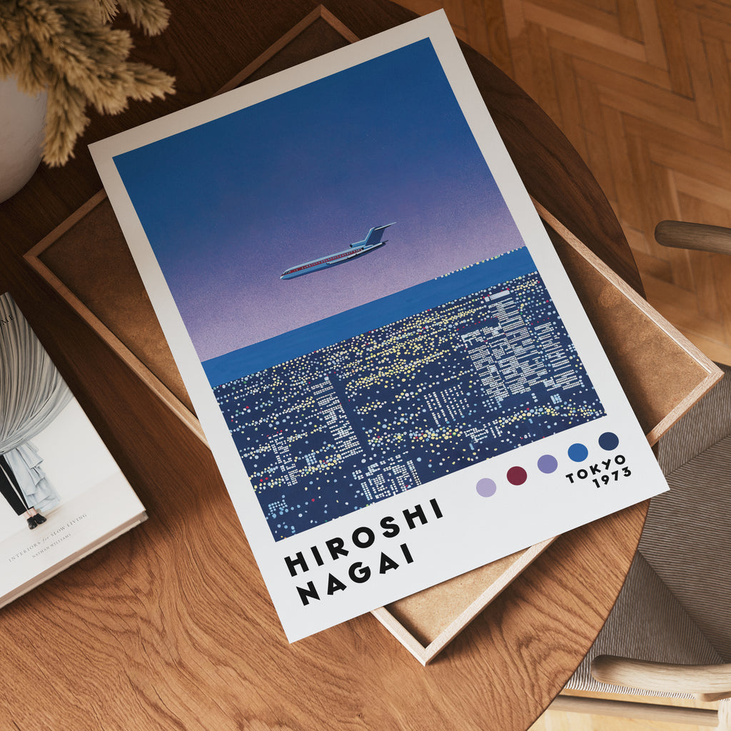 Väggmockup med Hiroshi Nagai Twilight – köp enkelt hos Bozetto affisch i hög kvalitet