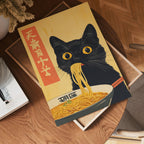 Storleksjämförelse för Black Cat Eats Ramen affisch – Bozetto erbjuder flera format
