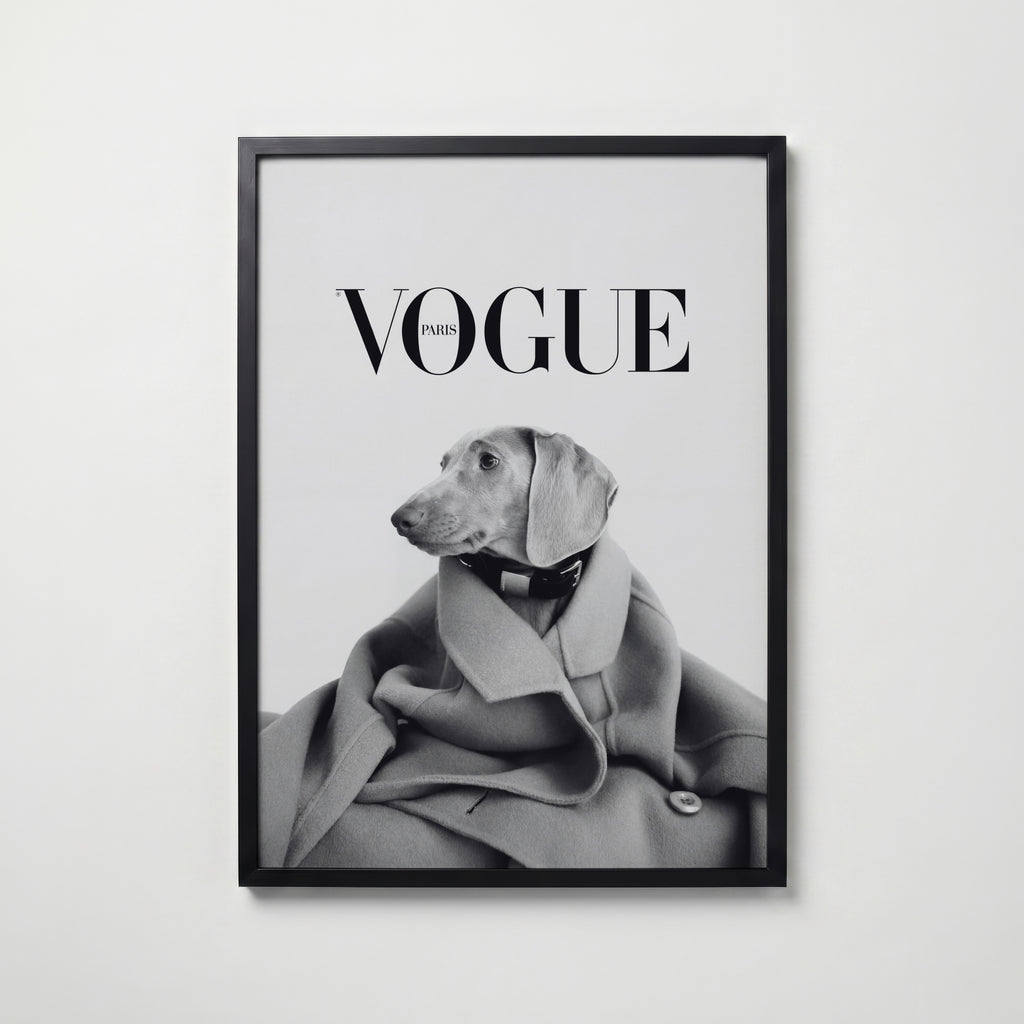 Wrapped Wool Hound Poster – svart ram