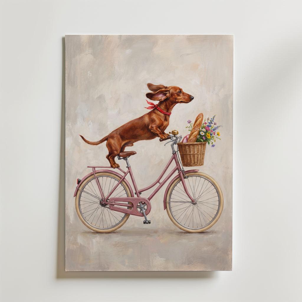 Dachshund on Tour Poster – canvas utan passepartout
