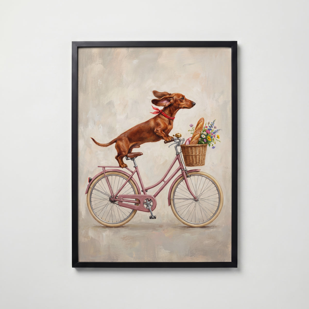 Dachshund on Tour Poster – svart ram