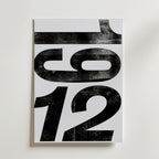 Worn Ink Numerals Poster – canvas utan passepartout
