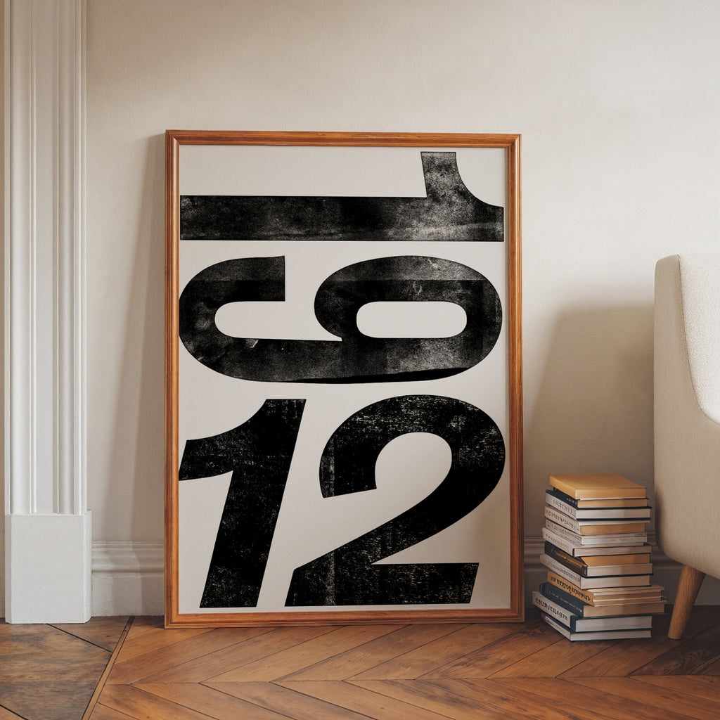 Worn Ink Numerals Poster – i rum 5