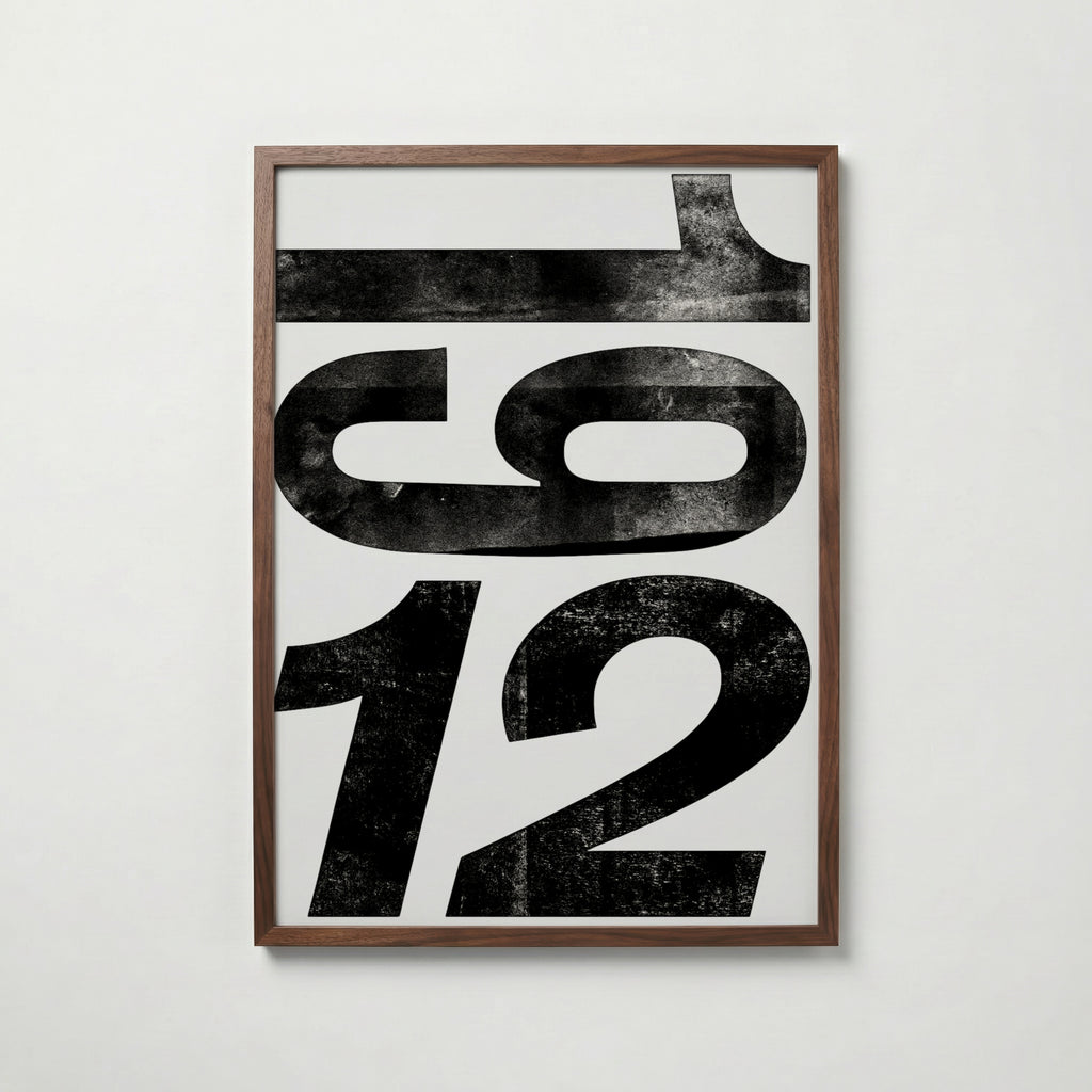 Worn Ink Numerals Poster – valnötsram