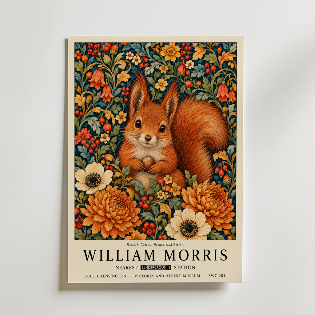 William Morris Hazel Squirrel Poster – canvas utan passepartout