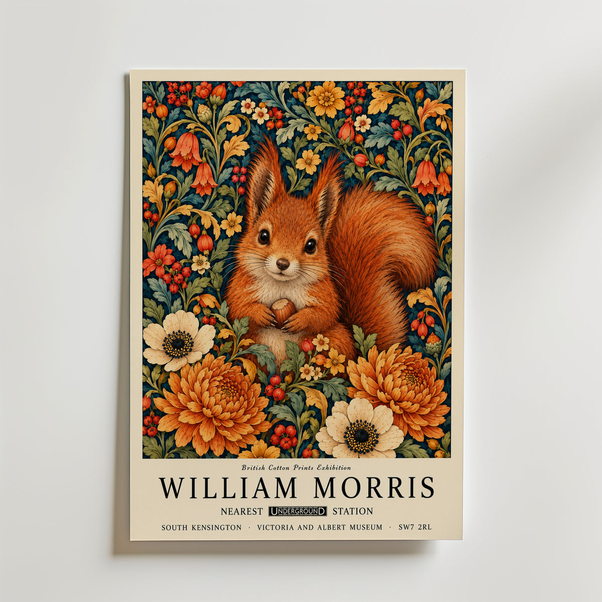 William Morris Hazel Squirrel Poster – canvas utan passepartout