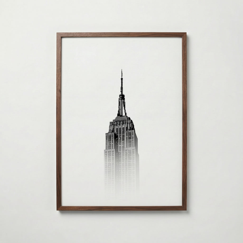 Misty Manhattan Spire Poster – valnötsram