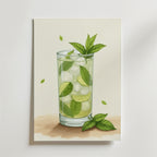 Iced Mojito Drink – stilfullt konsttryck från Bozetto, tryckt på matt finpapper i hög tryckkvalitet