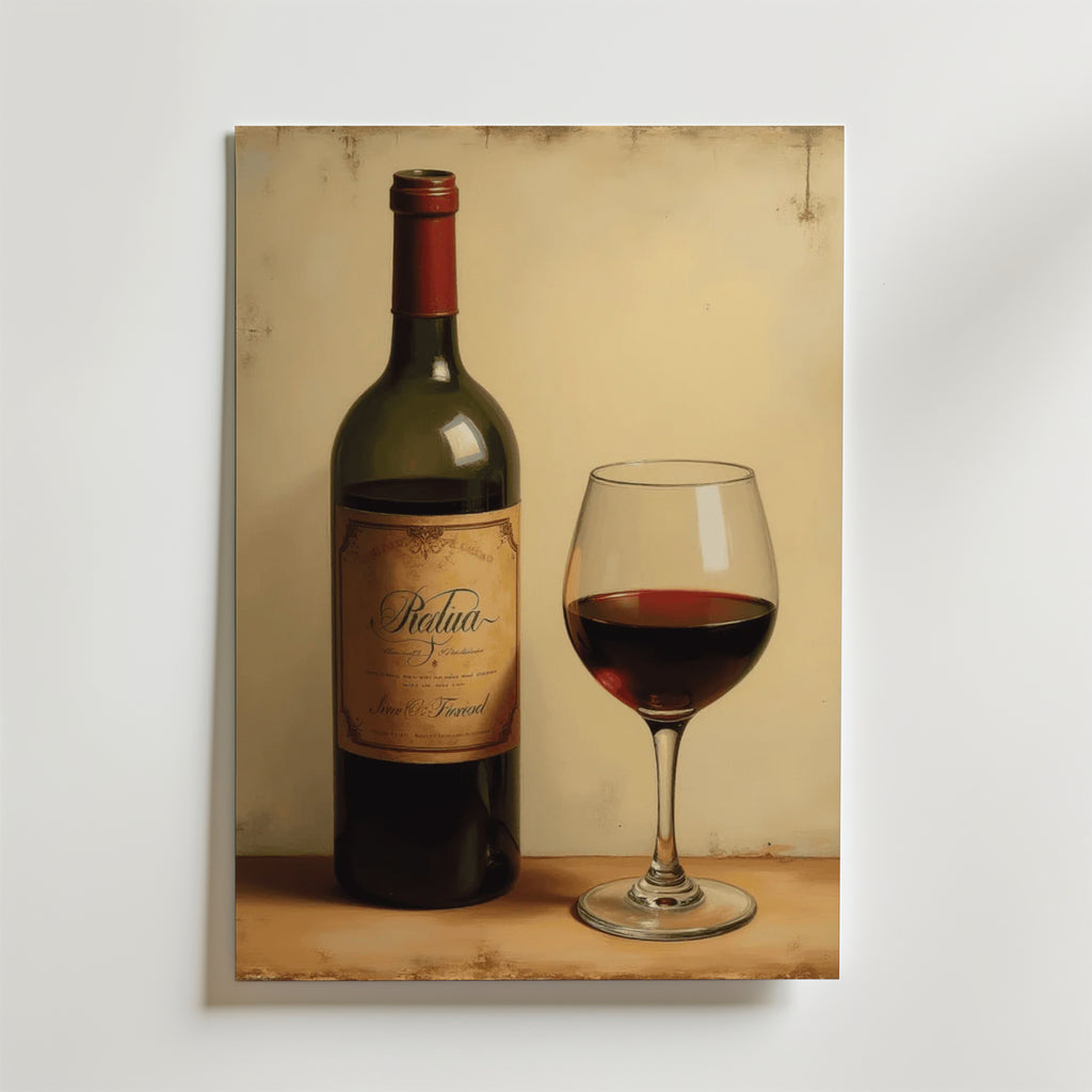 Classic Red Wine – stilfullt konsttryck från Bozetto, tryckt på matt finpapper i hög tryckkvalitet