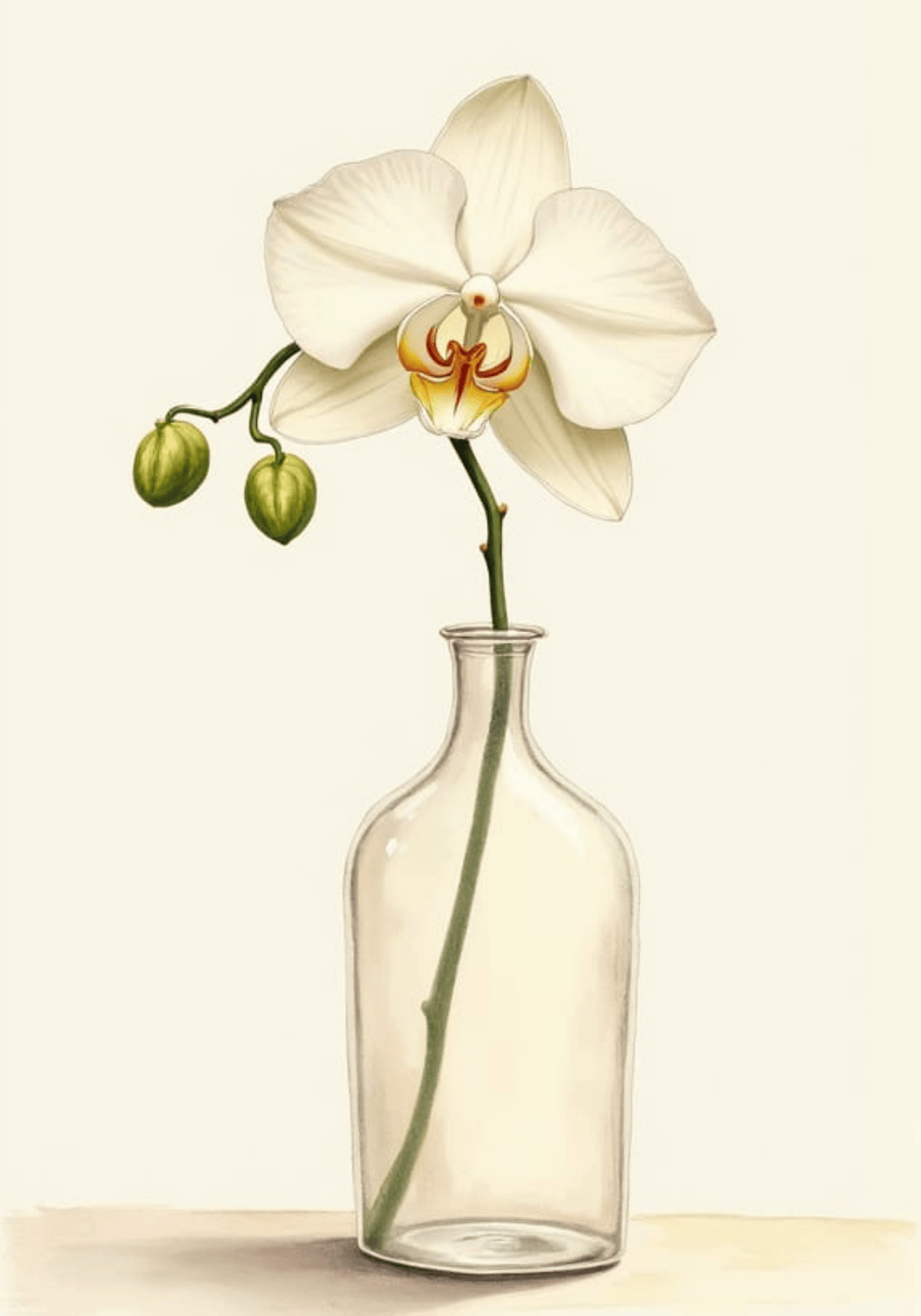 Elegant White Orchid In – köp enkelt hos Bozetto konsttryck i hög kvalitet i hög kvalitet