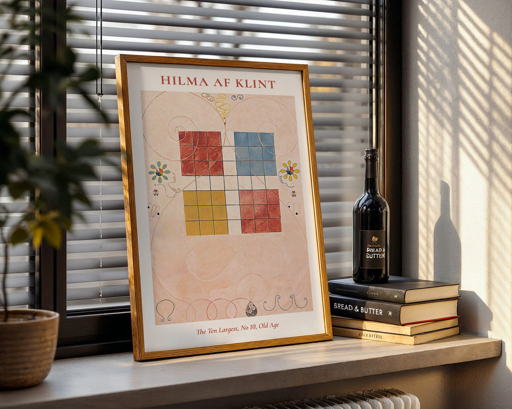 Väggmockup med Hilma af Klint The Ten – köp enkelt hos Bozetto affisch i hög kvalitet