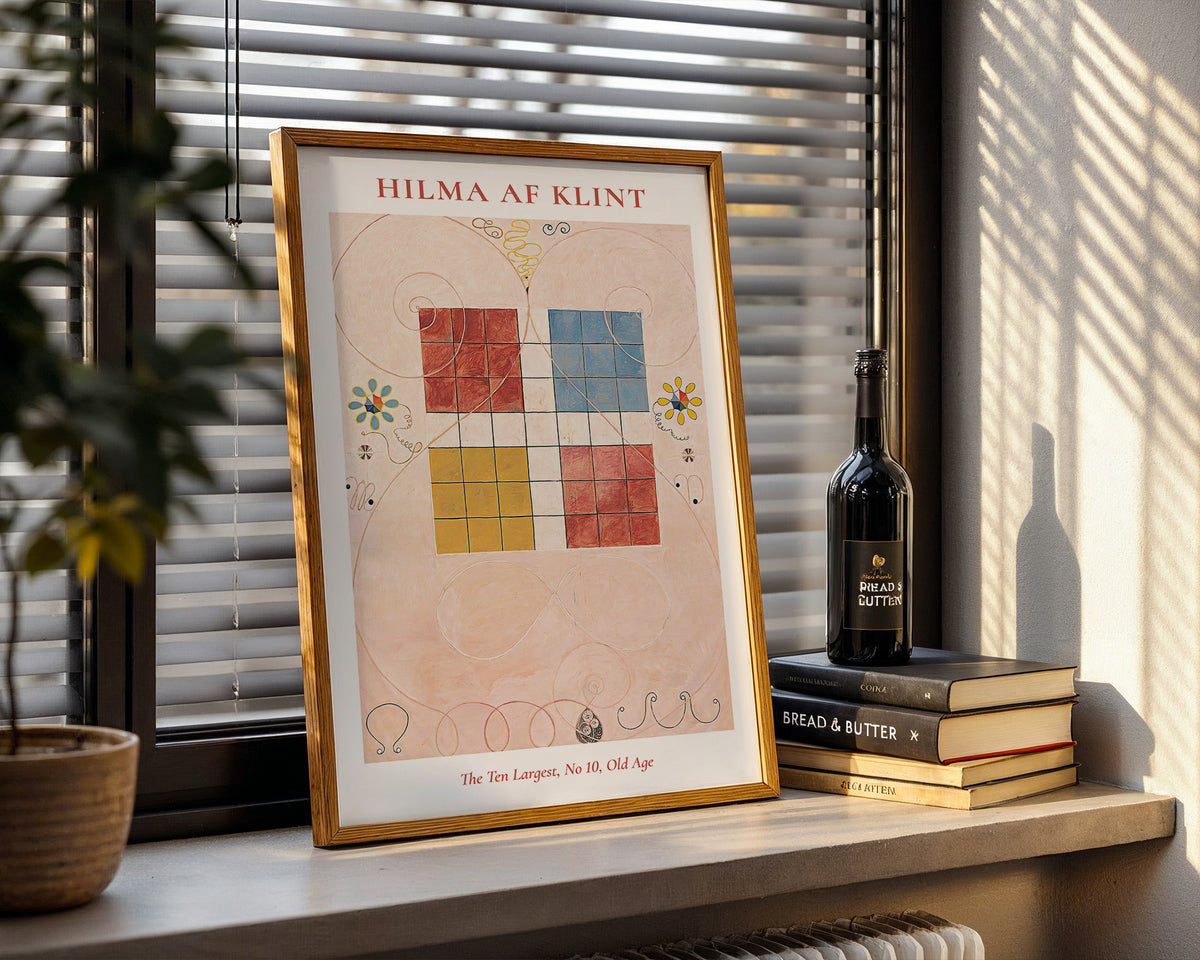 Väggmockup med Hilma af Klint The Ten – köp enkelt hos Bozetto affisch i hög kvalitet
