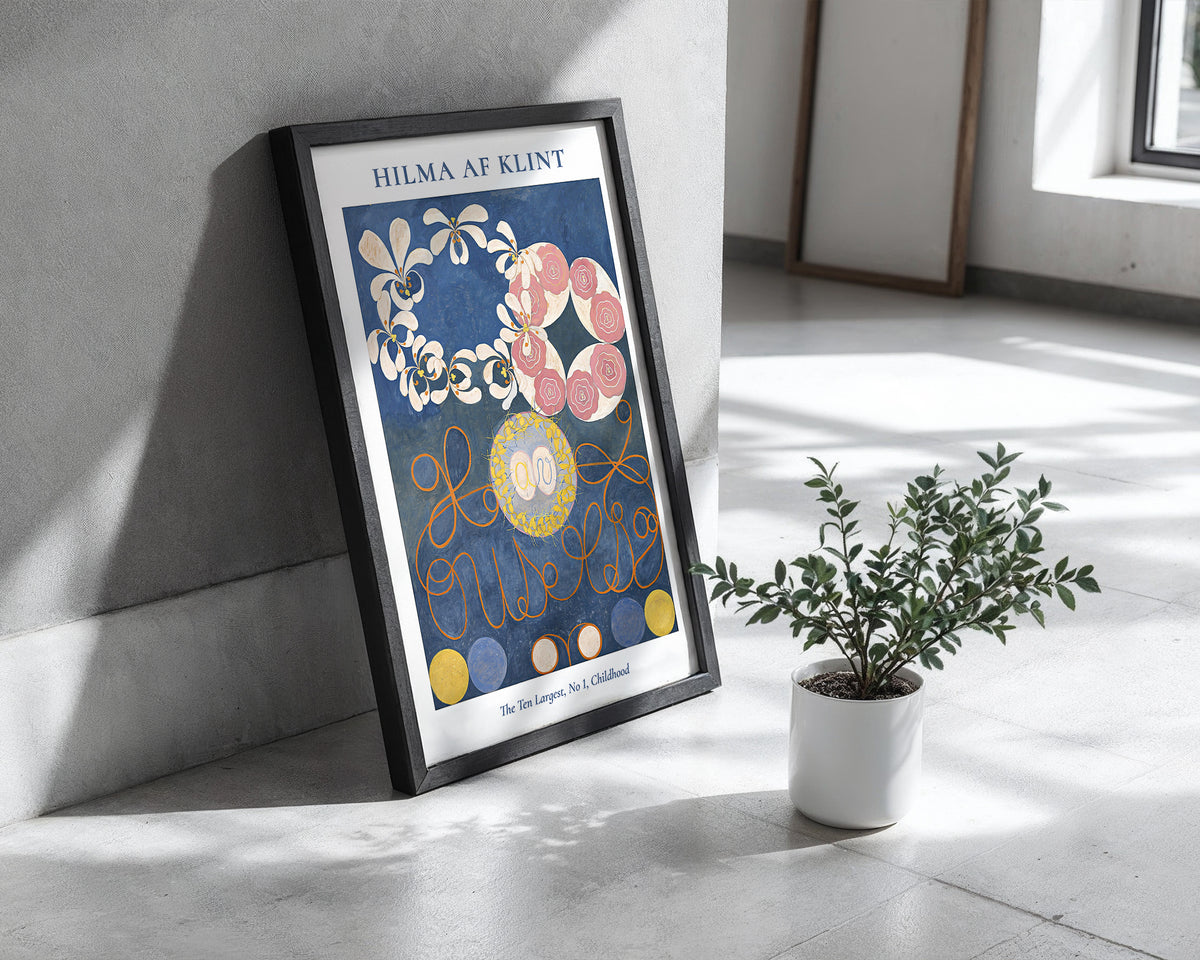 Mockup av Hilma af Klint The Ten affisch på vägg – köp enkelt hos Bozetto i hög kvalitet