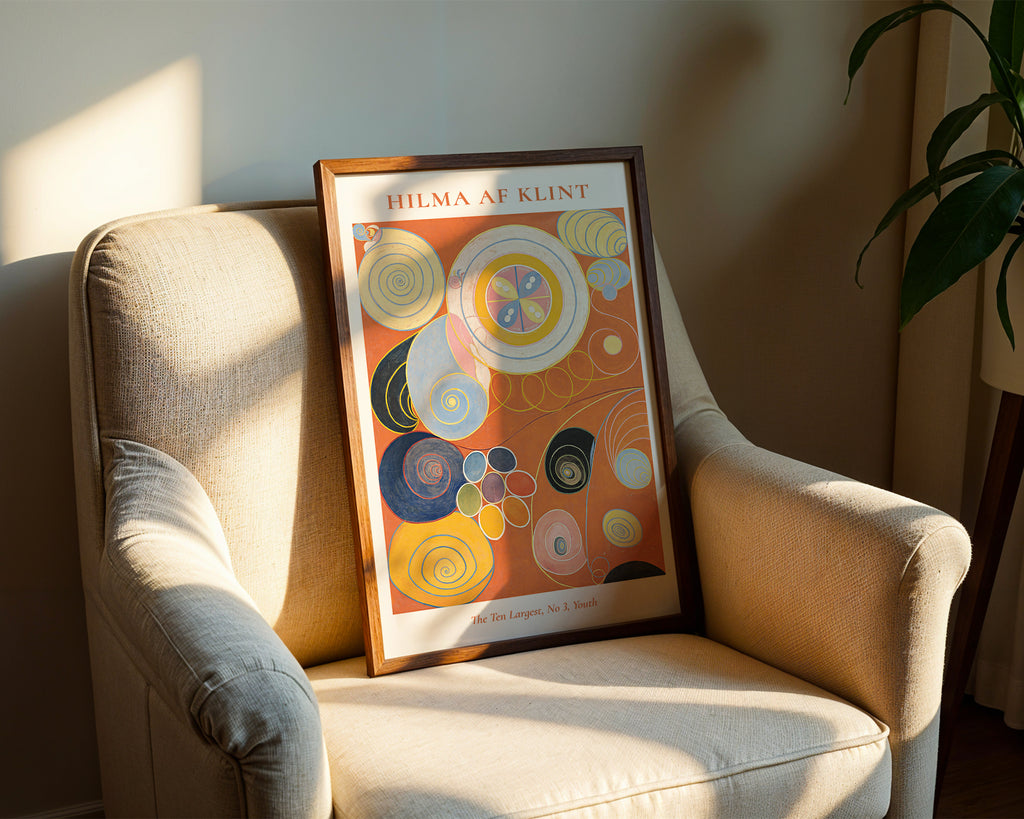 Mockup av Hilma af Klint The Ten affisch på vägg – köp enkelt hos Bozetto i hög kvalitet