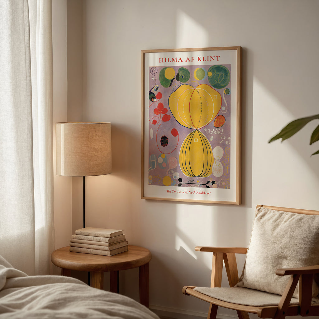 Hilma af Klint The Ten affisch i ljust minimalistiskt vardagsrum – köp enkelt hos Bozetto