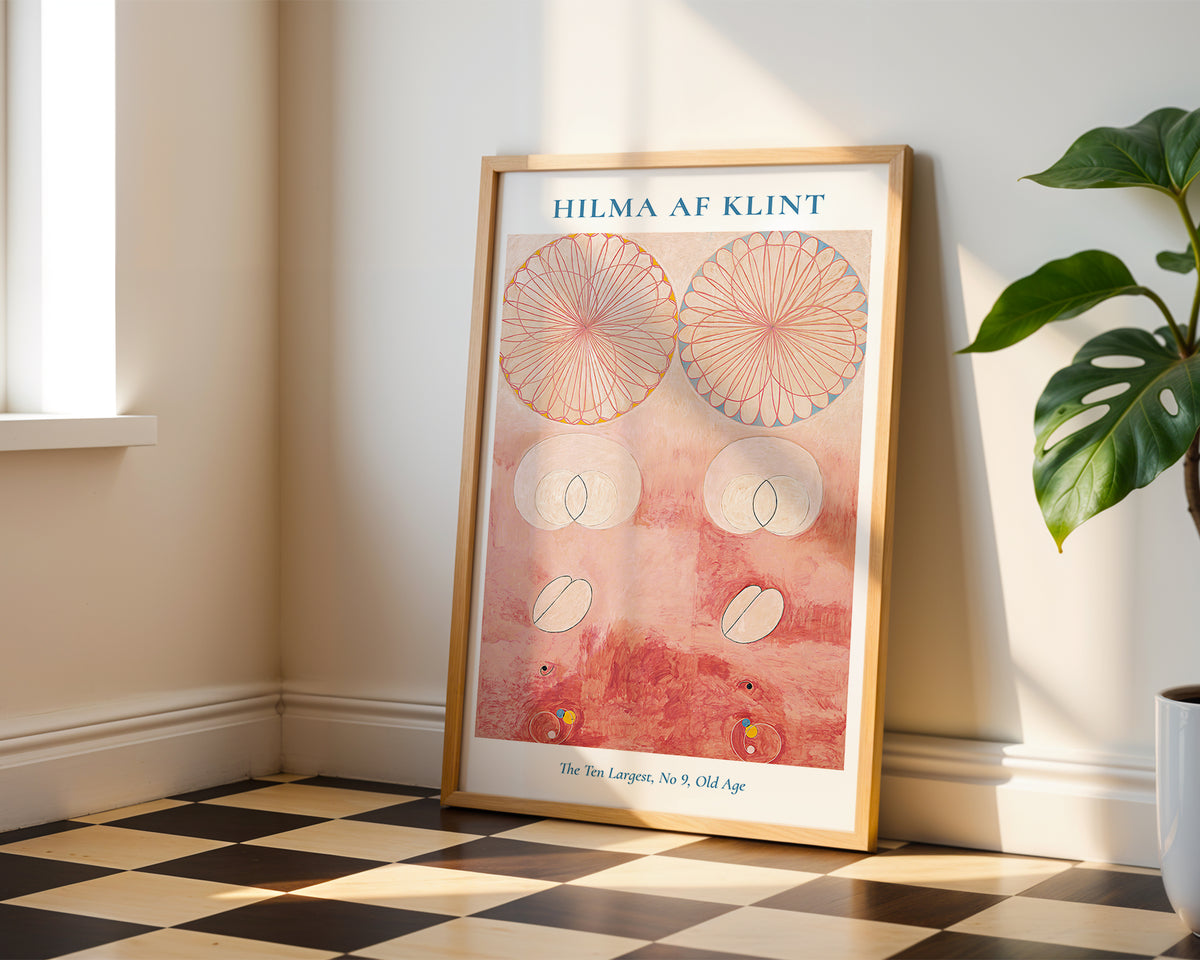 Väggmockup med Hilma af Klint The Ten – köp enkelt hos Bozetto affisch i hög kvalitet