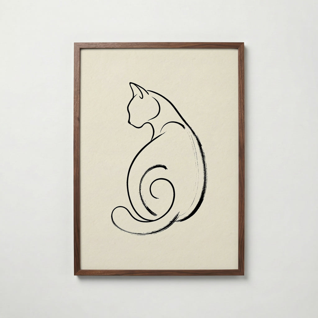 Feline Curl Poster i vardagsrumsmiljö
