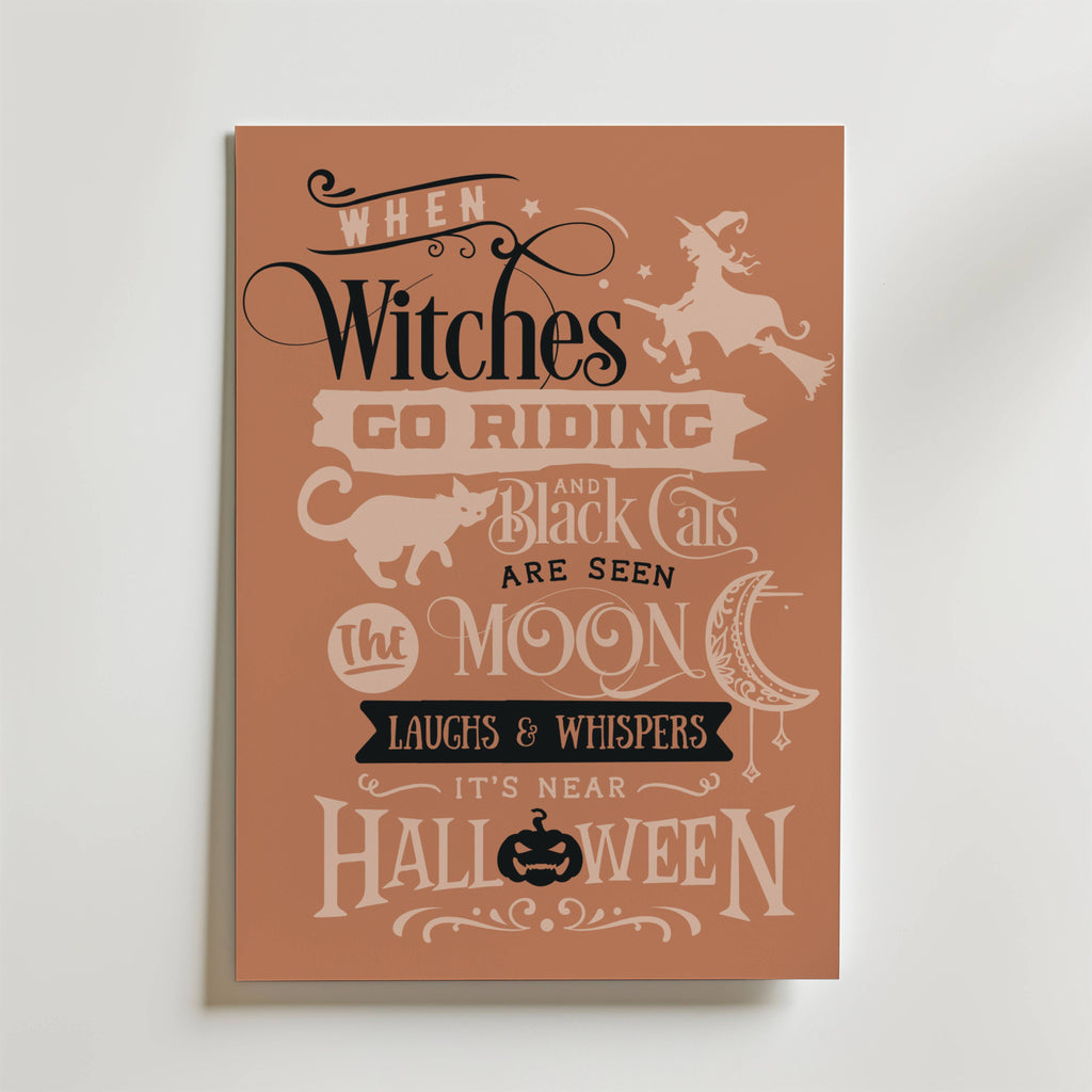 When Witches Go Riding – stilfullt konsttryck från Bozetto, tryckt på matt finpapper