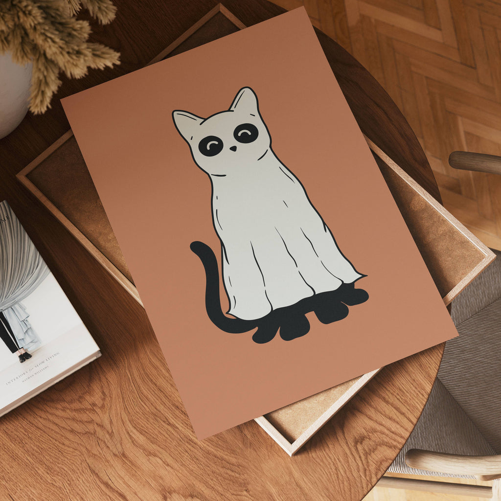 Ghost Cat poster visad rakt fram – Bozetto affisch i hög tryckkvalitet i hög tryckkvalitet