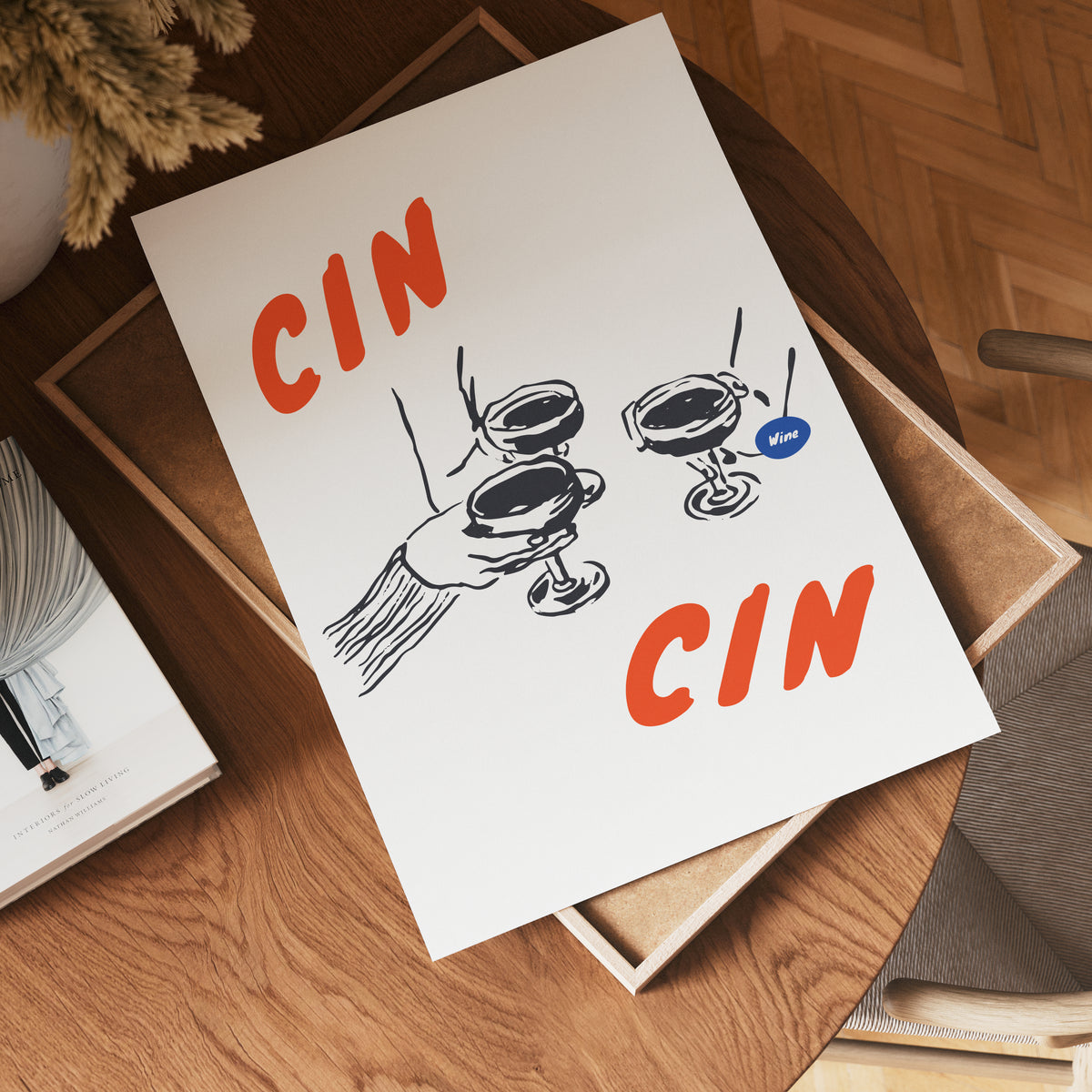 Cin Cin Wine poster visad rakt fram – Bozetto affisch i hög tryckkvalitet i hög tryckkvalitet