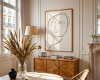 Mockup av Minimalist Female Portrait affisch på vägg – köp enkelt hos Bozetto i hög kvalitet
