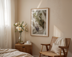 Mockup av Linen & Leaves affisch på vägg – köp enkelt hos Bozetto i hög kvalitet