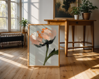 Mockup av Abstract floral Peach and affisch på vägg – köp enkelt hos Bozetto i hög kvalitet