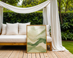 Mockup av Abstract Waves of Serenity affisch på vägg – köp enkelt hos Bozetto i hög kvalitet