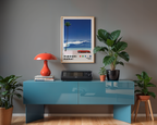 Hiroshi Nagai Crimson Wave poster visualiserad på vägg – från Bozetto i hög kvalitet