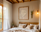 Mockup av Serenity Line Face affisch på vägg – köp enkelt hos Bozetto i hög kvalitet