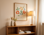 Mockup av Le Jardin Reve Flower affisch på vägg – köp enkelt hos Bozetto i hög kvalitet