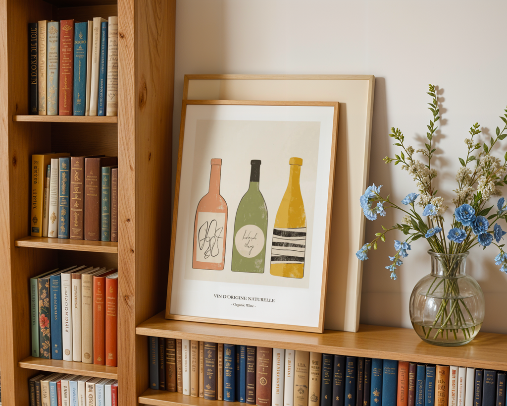 Mockup av Choose The Wine Drink affisch på vägg – köp enkelt hos Bozetto i hög kvalitet