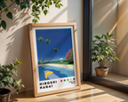 Hiroshi Nagai Summer Pool poster visualiserad på vägg – från Bozetto i hög kvalitet