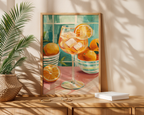 Orange spritz cocktail Drink poster visualiserad på vägg – från Bozetto i hög kvalitet