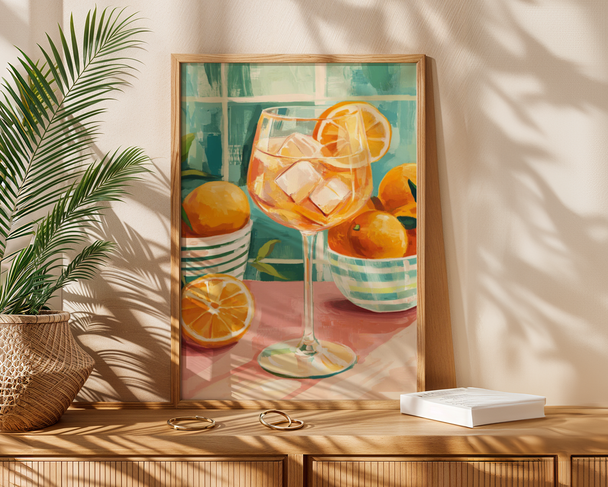 Orange spritz cocktail Drink poster visualiserad på vägg – från Bozetto i hög kvalitet