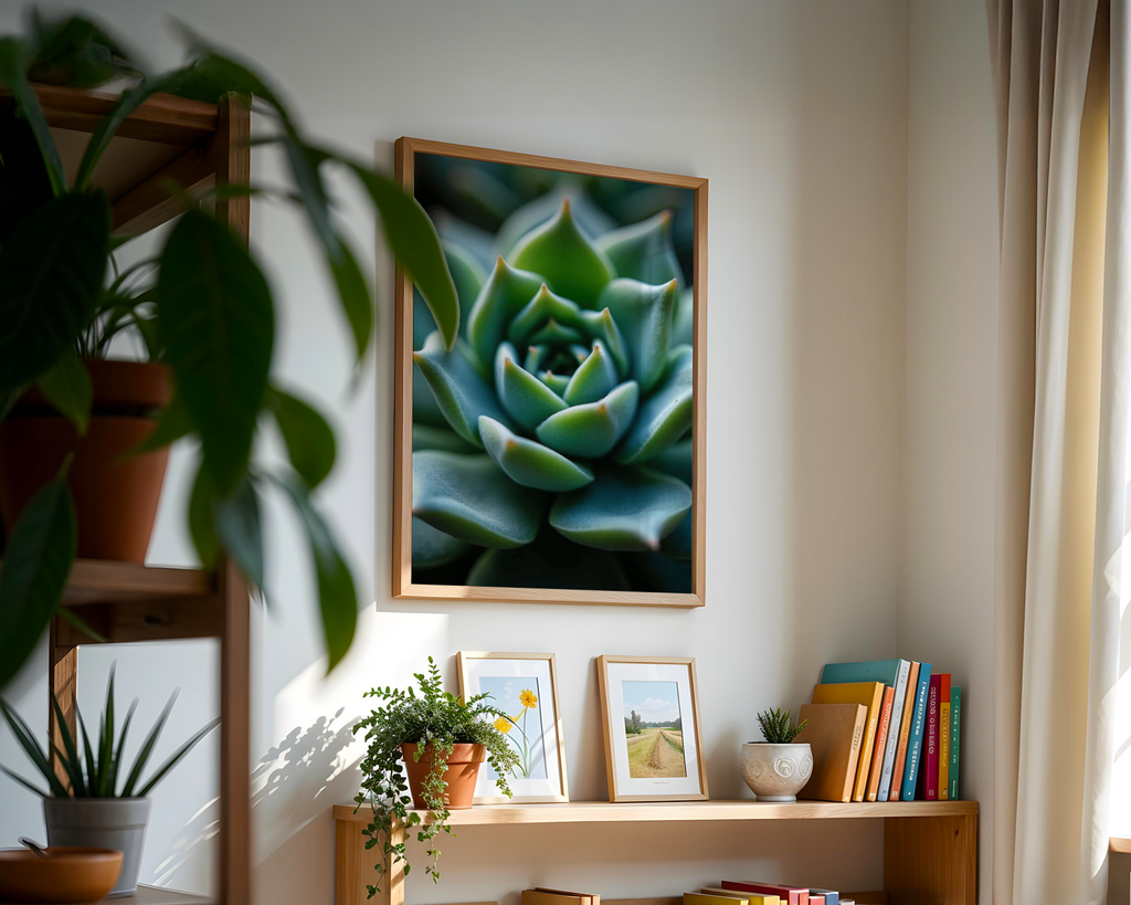 Mockup av Nature's Geometry affisch på vägg – köp enkelt hos Bozetto i hög kvalitet