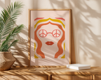 Mockup av Retro Sunglasses Lady affisch på vägg – köp enkelt hos Bozetto i hög kvalitet
