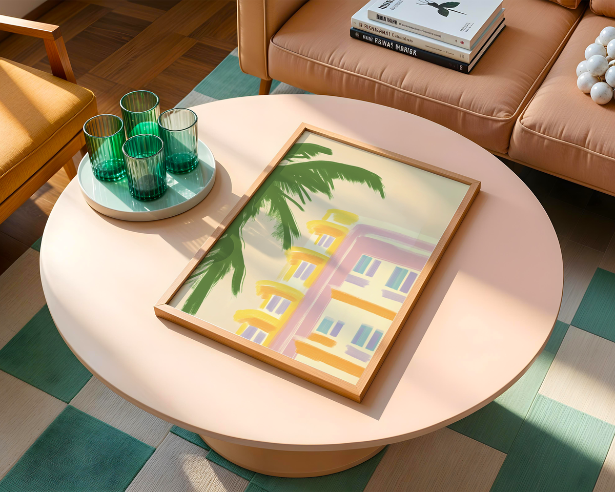 Väggmockup av Summer in the South affisch på ljus vägg – Bozetto konsttryck – nr 3