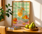 Orange Citrus Cocktail poster visualiserad på vägg – från Bozetto i hög kvalitet