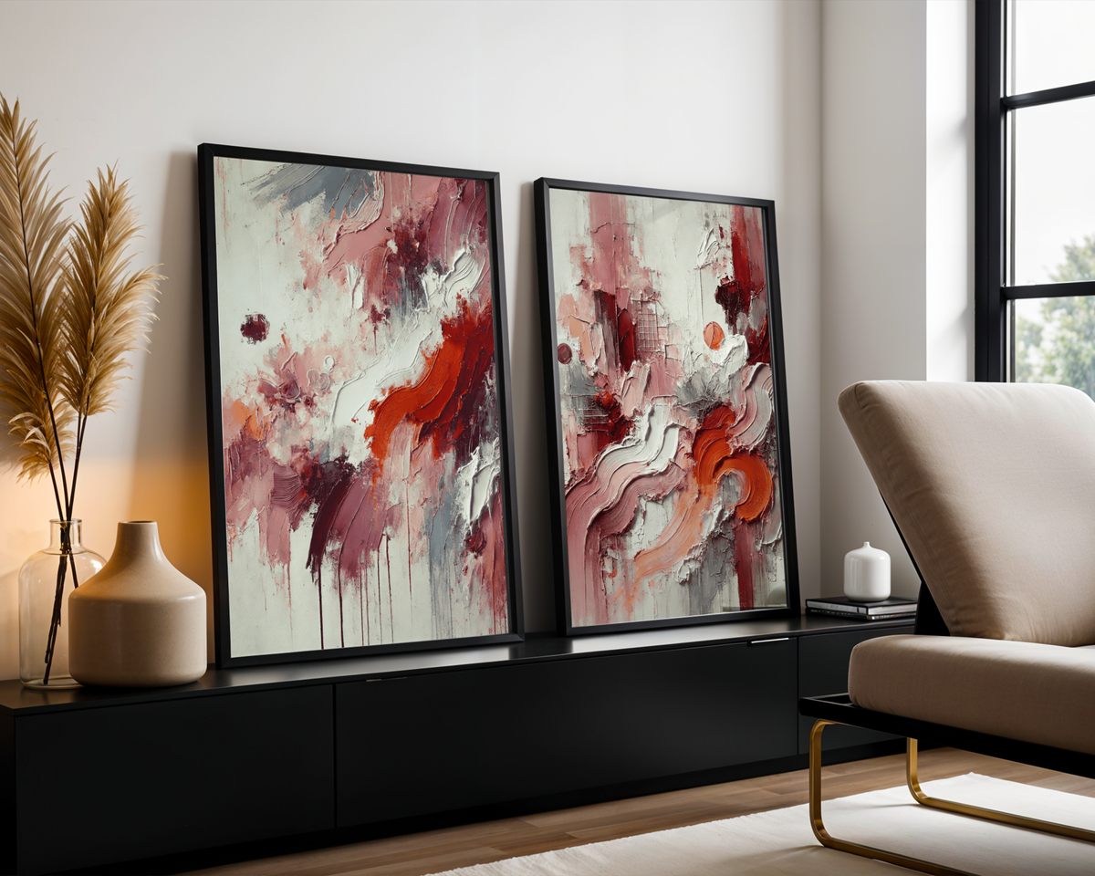 Mockup av Fluid Geometry No.2 affisch på vägg – köp enkelt hos Bozetto i hög kvalitet