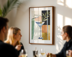 Mockup av Martini Elegance affisch på vägg – köp enkelt hos Bozetto i hög kvalitet