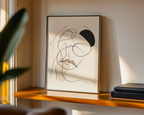 Mockup av Attitude Line Art Woman affisch på vägg – köp enkelt hos Bozetto i hög kvalitet