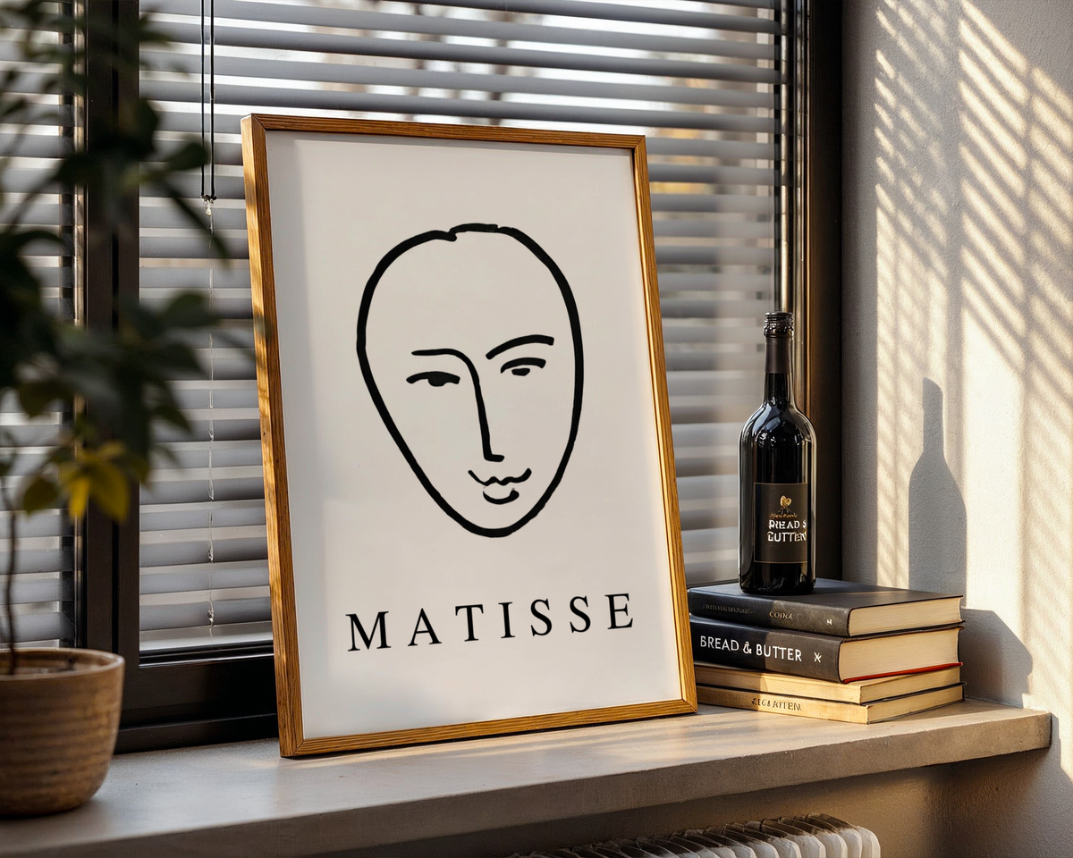Mockup av Minimal Matisse affisch på vägg – köp enkelt hos Bozetto i hög kvalitet