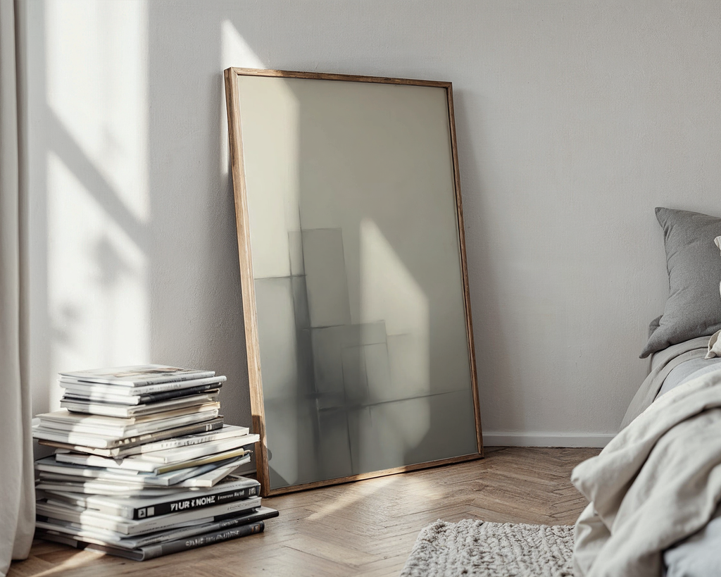 Mockup av Whispers of Structure affisch på vägg – köp enkelt hos Bozetto i hög kvalitet