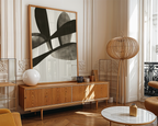 Mockup av Abstract Leaves Art affisch på vägg – köp enkelt hos Bozetto i hög kvalitet