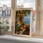 Marco Ricci Giardino dei Limoni Poster – solig citrusträdgård längs Sorrentokysten i södra Italien