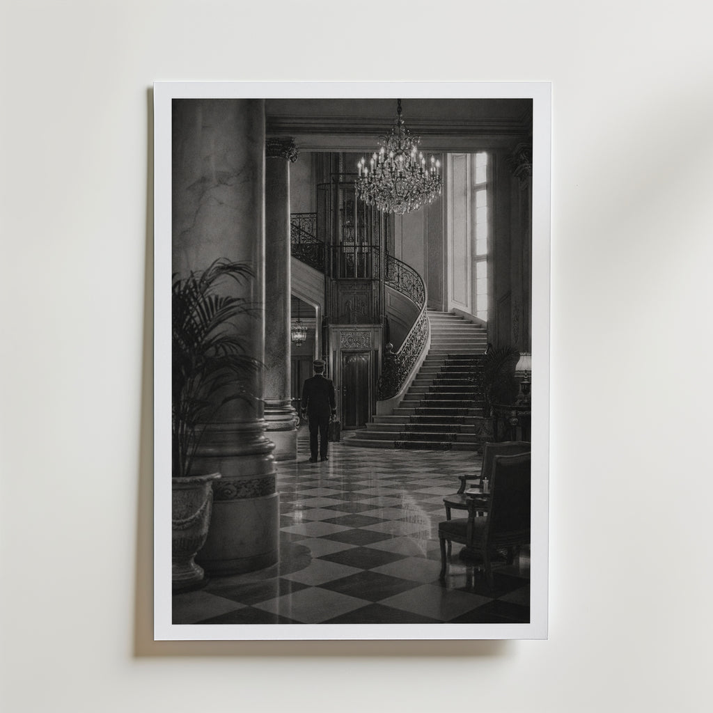 Plakat z lobby wielkiego hotelu