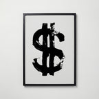 Inked Dollar Sign Poster – svart ram