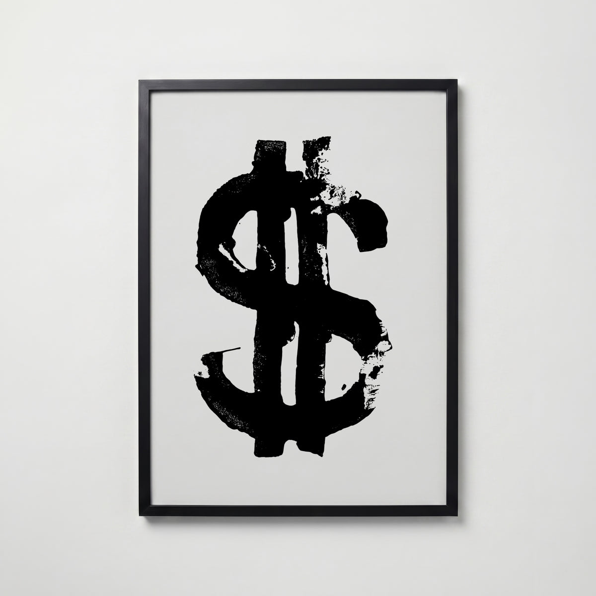 Inked Dollar Sign Poster – svart ram