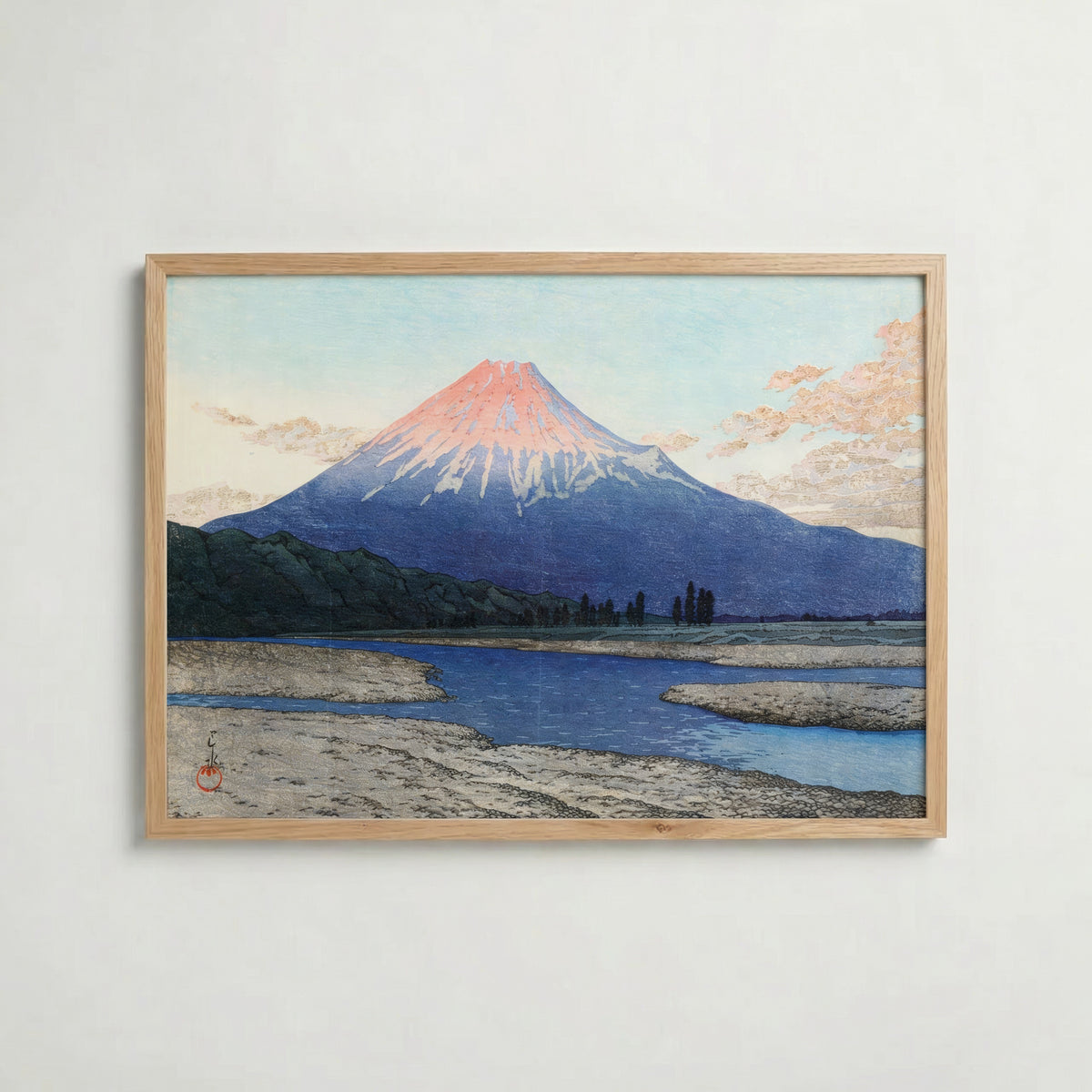 Fuji River Hasui Kawase – affisch med stilfullt motiv från Bozetto i hög kvalitet
